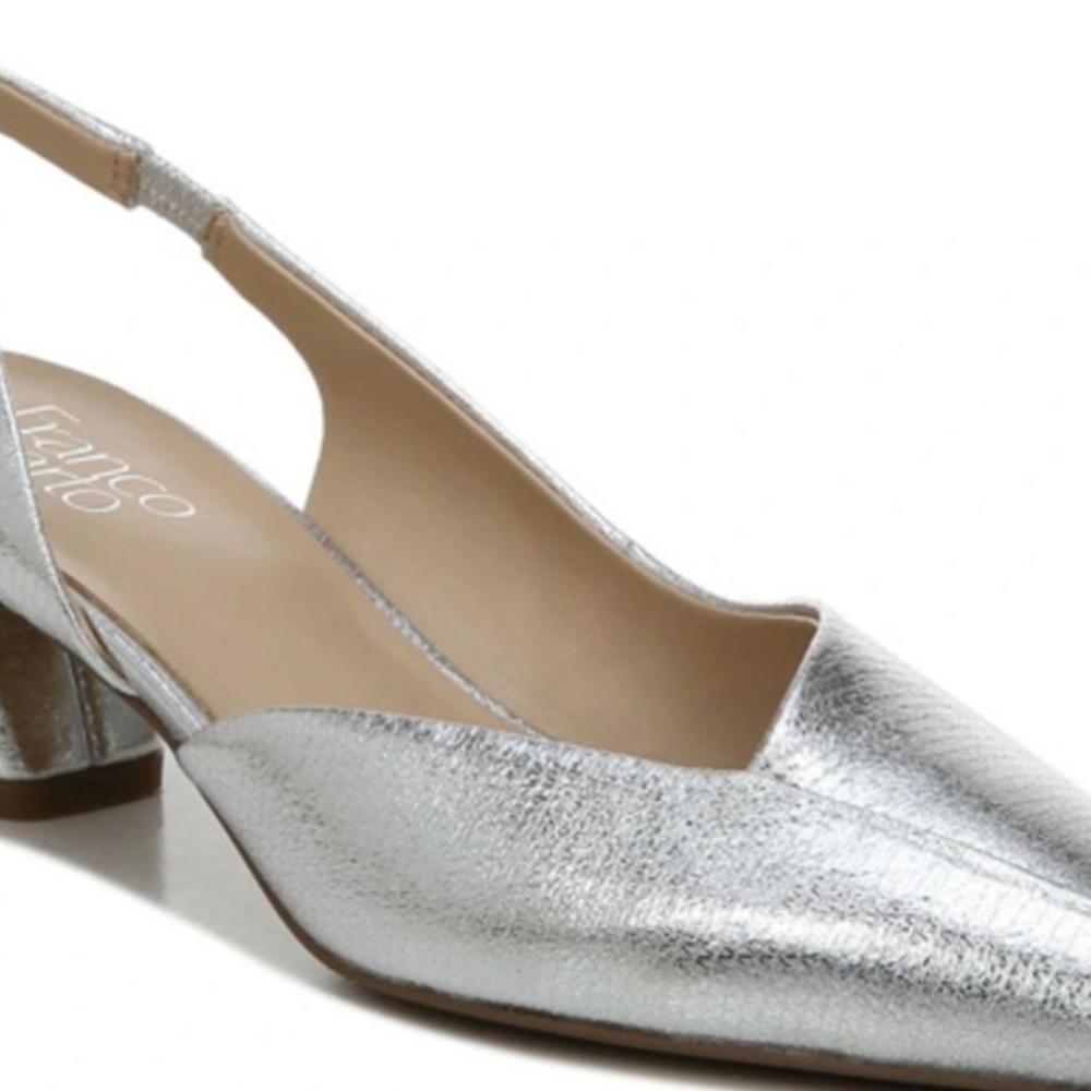 Franco Sarto Jeen Slingback Pump Silver Size 8.5